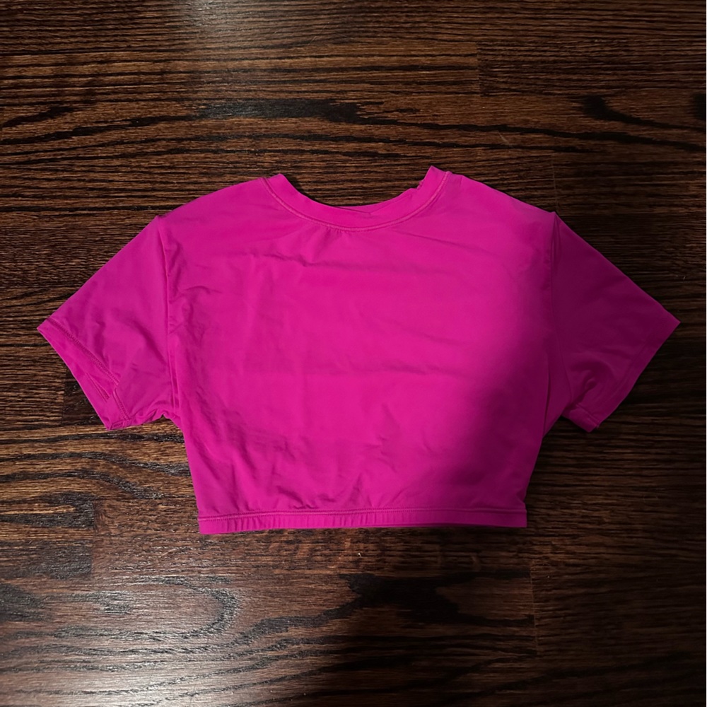 SKIMS Bright Pink Crop Top